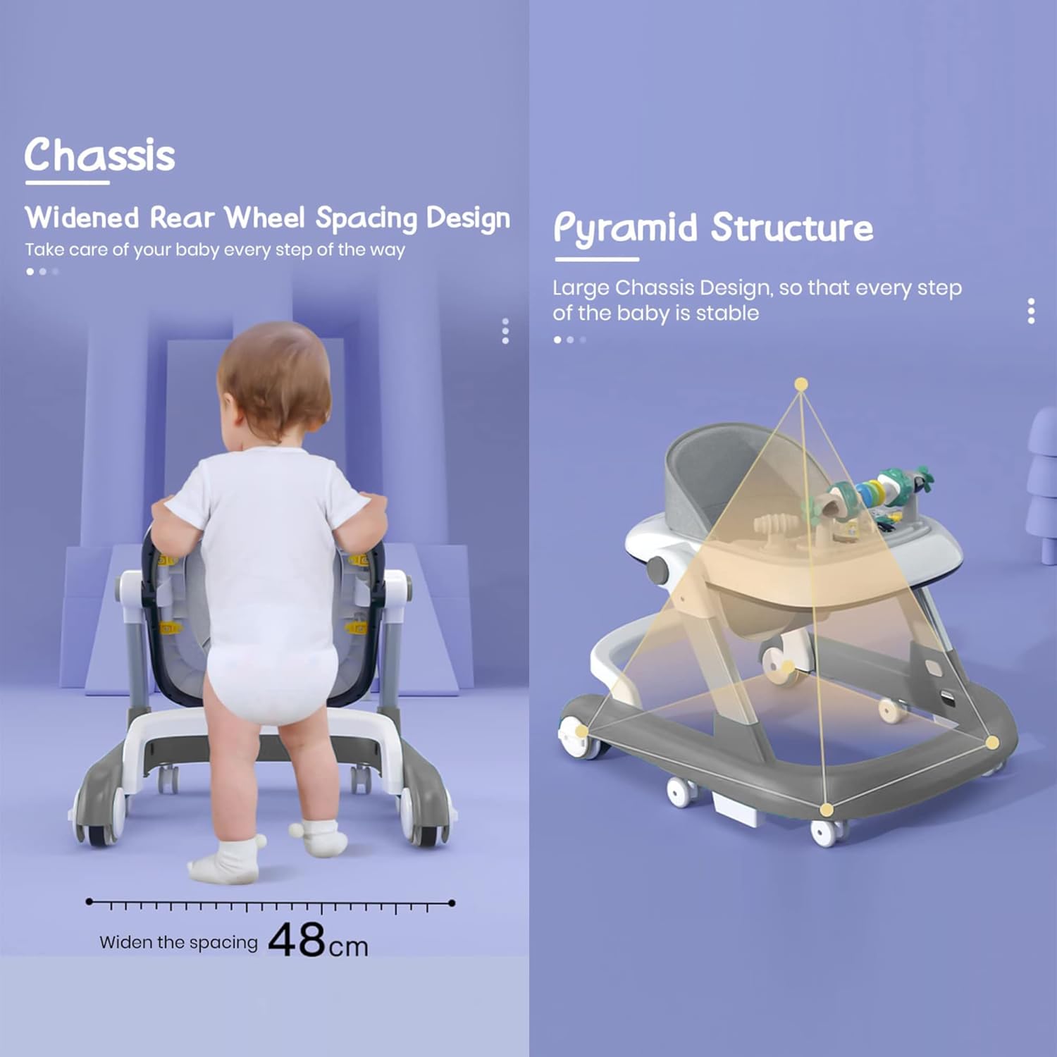 StarAndDaisy Tiny Baby Walker 2-in-1 for 6-18 Months Girsl and Boys, Infant & Baby Activity Walker